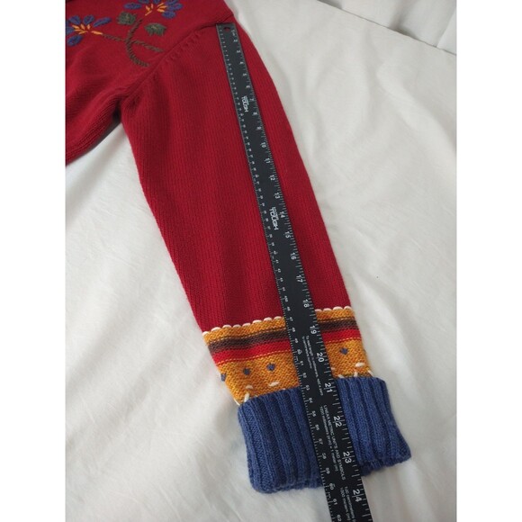 No Tags No Size Measures Like 1X Embroidered Knit Cardigan Button Sweater - Picture 13 of 14